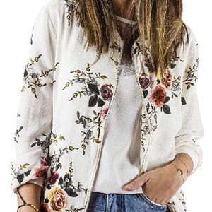 Lightweight zip-up casual bomber jacket